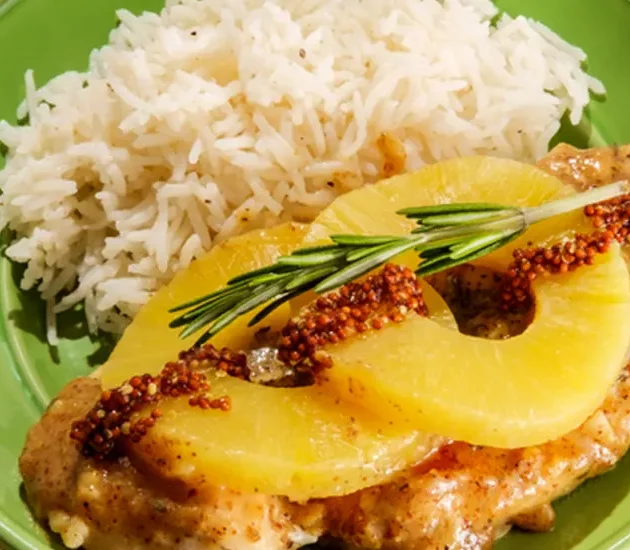 دجاج بالأناناس مع أرز